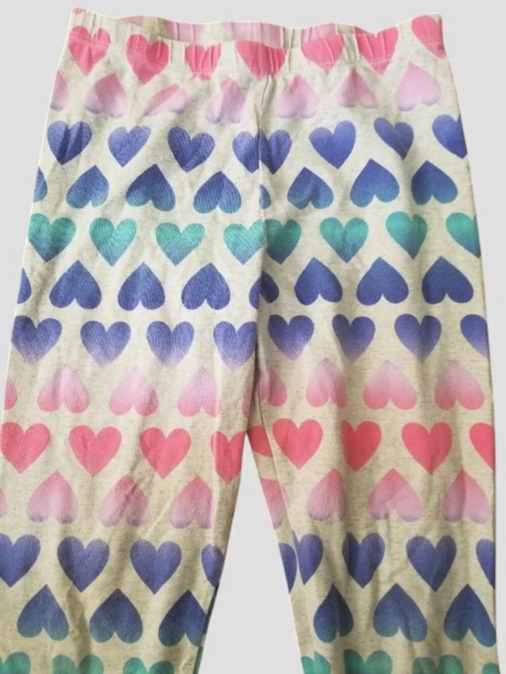 OSH KOSH Gray Heart Print Full Length Leggings Girls Size 14